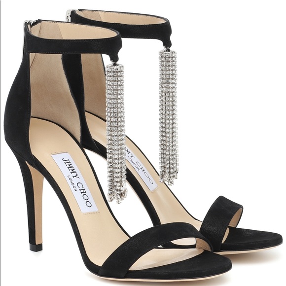 MOVING SALE 🔥🔥NWT Jimmy Choo Viola Suede Crystal Tassel Sandals - Picture 6 of 14